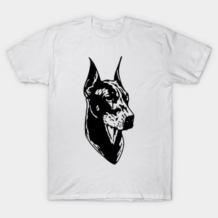 Black dobermann T-Shirt